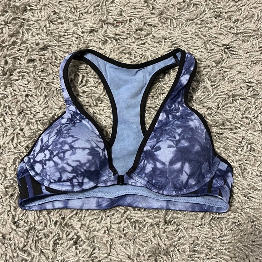 Pink tie dye blue push up sports bra size 32b